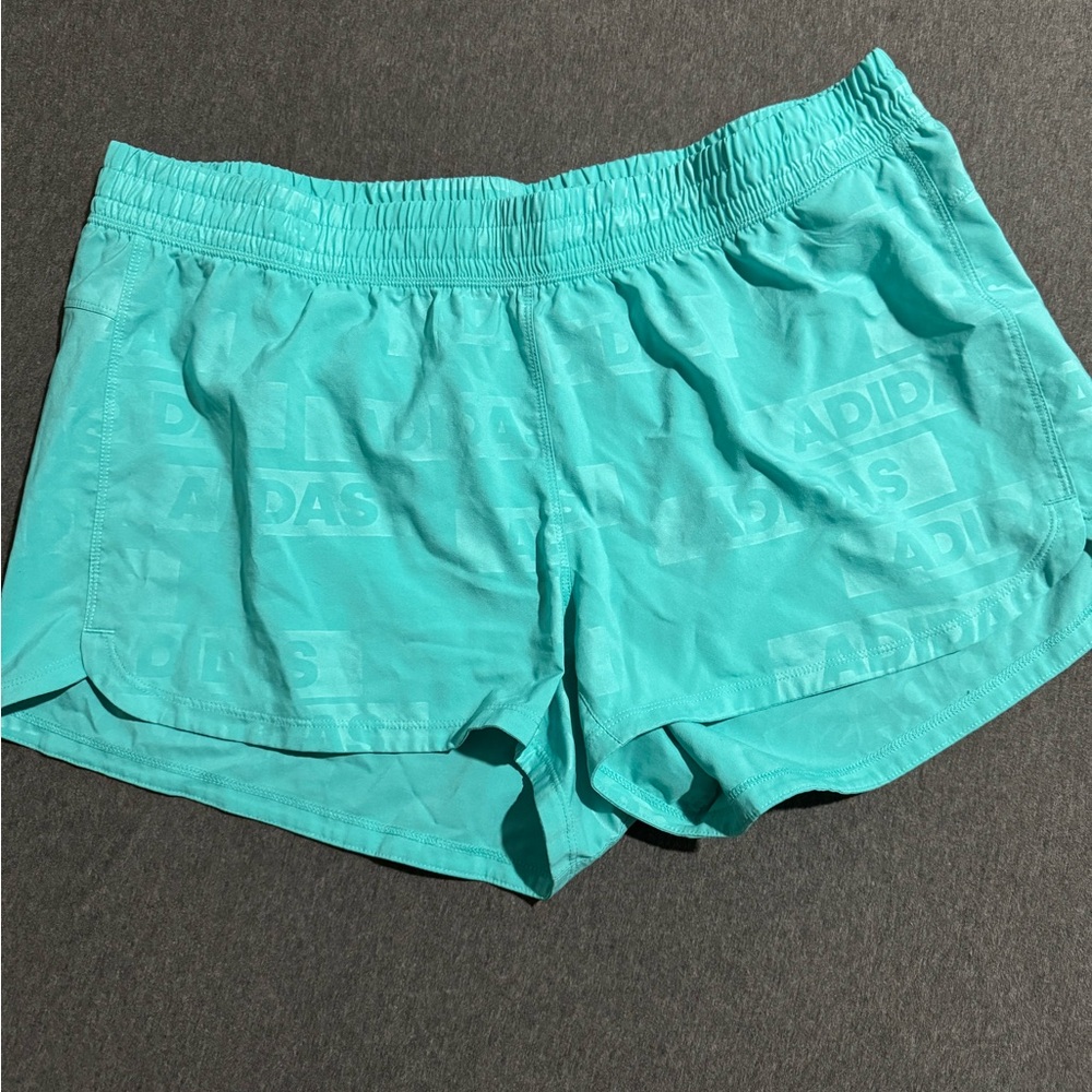 Adidas Blue Athletic Shorts Lightweight Elastic Waist